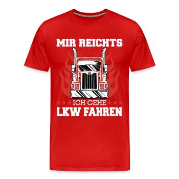 LKW Fahrer Fernfahrer Lastkraftwagenfahrer - Männer Premium Bio T-Shirt - Rot - Vorne - Damien (186cm)
