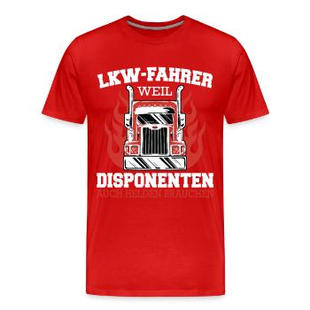 LKW Fahrer Fernfahrer Lastkraftwagenfahrer - Männer Premium Bio T-Shirt - Rot - Vorne - Damien (186cm)