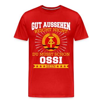 Ostdeutschland Osten Ossi DDR Heimat Ostblock - Männer Premium Bio T-Shirt - Rot - Vorne - Damien (186cm)