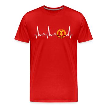 East Germany East Ossi GDR Homeland Eastern Bloc - Men's Premium Organic T-Shirt - red - Front - Damien (186cm)