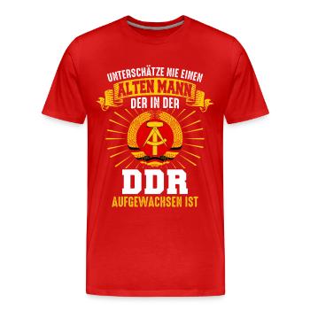 Ostdeutschland Osten Ossi DDR Heimat Ostblock - Männer Premium Bio T-Shirt - Rot - Vorne - Damien (186cm)