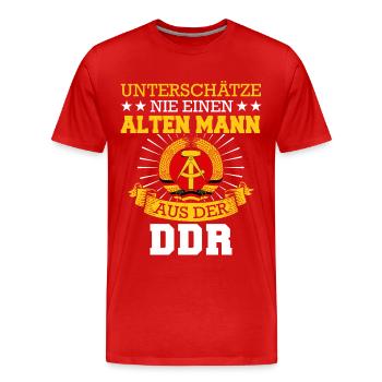 Ostdeutschland Osten Ossi DDR Heimat Ostblock - Männer Premium Bio T-Shirt - Rot - Vorne - Damien (186cm)
