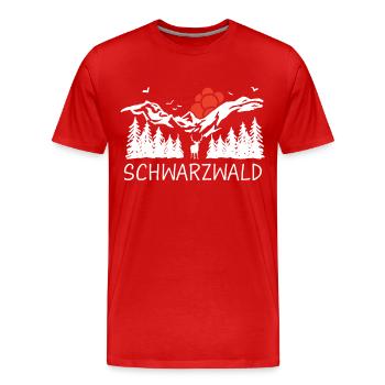 Schwarzwald Schwarzwälder Baden-Württemberg - Männer Premium Bio T-Shirt - Rot - Vorne - Damien (186cm)