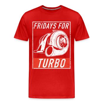 Turbocharger Turbo Displacement Engine Tuning Tuner - Men's Premium Organic T-Shirt - red - Front - Damien (186cm)