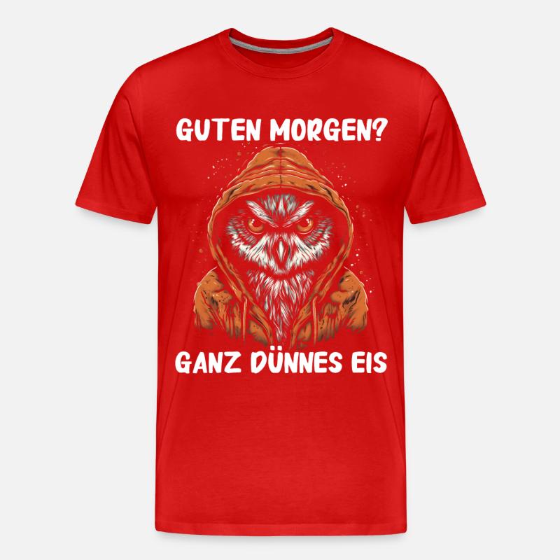 Nachteule Eule Eulen Vogel - Männer Premium Bio T-Shirt - Rot