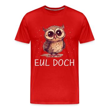 Nachteule Eule Eulen Vogel - Männer Premium Bio T-Shirt - Rot - Vorne - Damien (186cm)