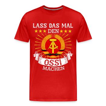 Ostdeutschland Osten Ossi DDR Heimat Ostblock - Männer Premium Bio T-Shirt - Rot - Vorne - Damien (186cm)