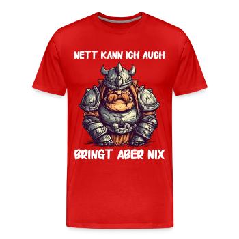 Deus Vult Kreuzritter Tempelritter Mittelalter - Männer Premium Bio T-Shirt - Rot - Vorne - Damien (186cm)