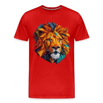 Tête de lion - T-shirt bio Premium Homme - rouge - Devant - Damien (186cm)