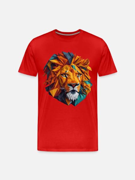 Lion's head - Men's Premium Organic T-Shirt - red