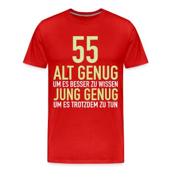 Geschenk 55 Jahre Geburtstagskind - Männer Premium Bio T-Shirt - Rot - Vorne - Damien (186cm)