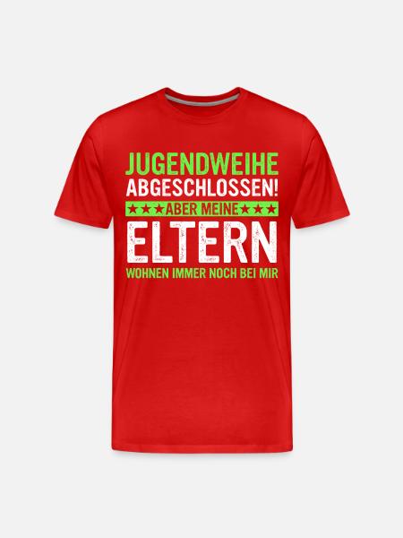 Jugendweihe Mädchen Junge Erwachsen - Männer Premium Bio T-Shirt - Rot