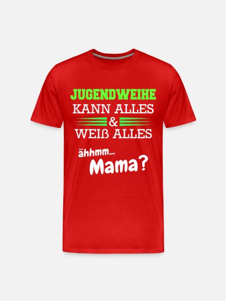 Jugendweihe Mädchen Junge Erwachsen - Männer Premium Bio T-Shirt - Rot