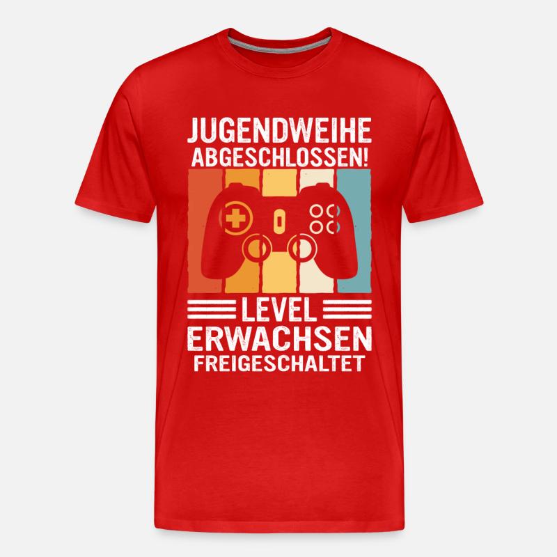 Jugendweihe Mädchen Junge Erwachsen - Männer Premium Bio T-Shirt - Rot