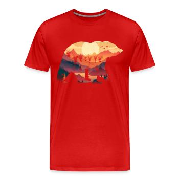 Panda Panda Ours Pandas - T-shirt bio Premium Homme - rouge - Devant - Damien (186cm)