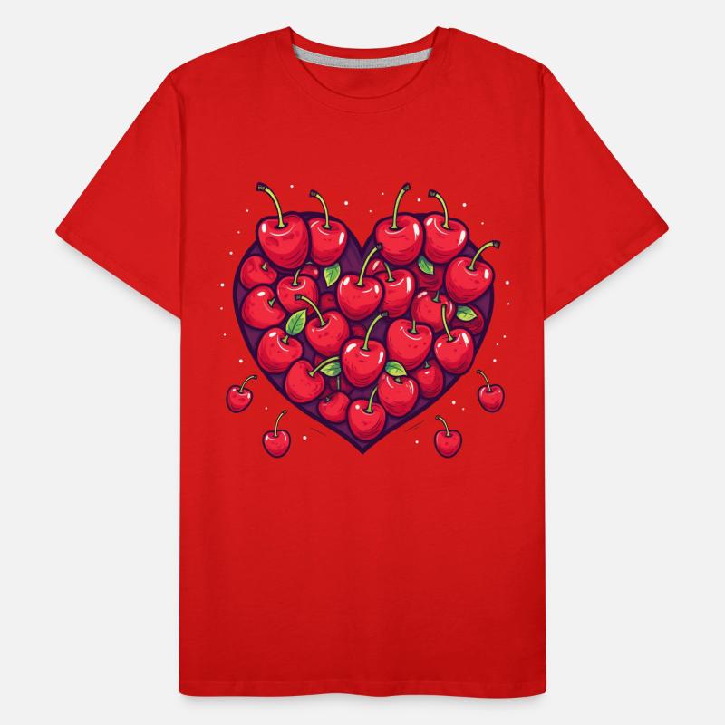 Cherry Fruit Cherries Cherry Men's Premium Organic T-Shirt