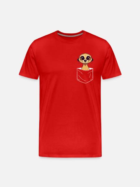 Meerkat Scratching Animal - Men's Premium Organic T-Shirt - red