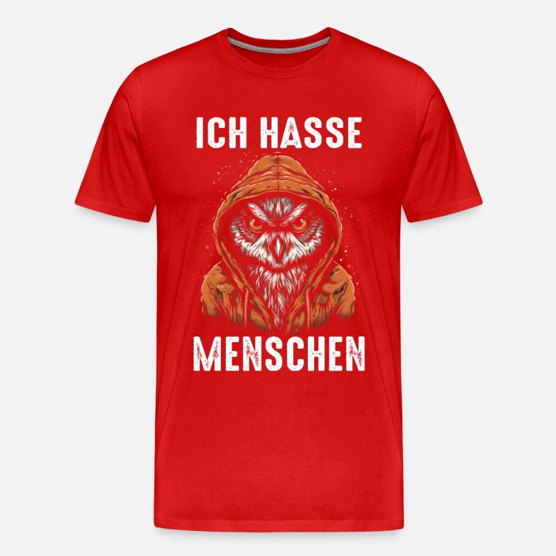 Nachteule Eule Eulen Vogel - Männer Premium Bio T-Shirt - Rot