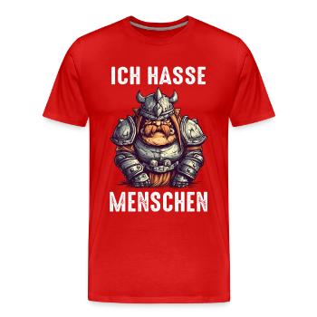 Deus Vult Kreuzritter Tempelritter Mittelalter - Männer Premium Bio T-Shirt - Rot - Vorne - Damien (186cm)