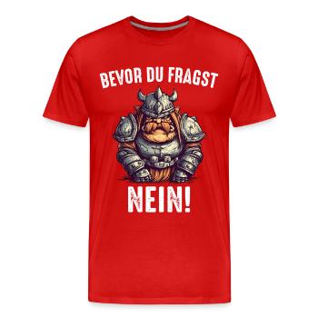 Deus Vult Kreuzritter Tempelritter Mittelalter - Männer Premium Bio T-Shirt - Rot - Vorne - Damien (186cm)