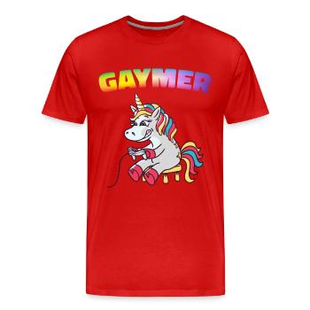 Unicorn Unicorns Mythical Creatures Mystical - Men's Premium Organic T-Shirt - red - Front - Damien (186cm)