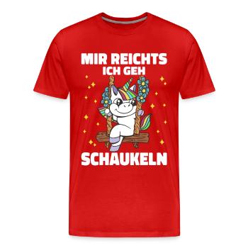 Einhorn Einhörner Fabelwesen Mystisch - Männer Premium Bio T-Shirt - Rot - Vorne - Damien (186cm)