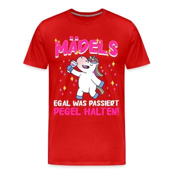 Einhorn Einhörner Fabelwesen Mystisch - Männer Premium Bio T-Shirt - Rot - Vorne - Damien (186cm)