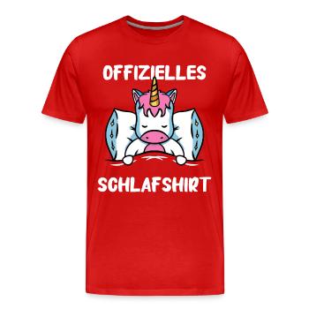 Einhorn Einhörner Fabelwesen Mystisch - Männer Premium Bio T-Shirt - Rot - Vorne - Damien (186cm)