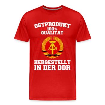 Ostdeutschland Osten Ossi DDR Heimat Ostblock - Männer Premium Bio T-Shirt - Rot - Vorne - Damien (186cm)
