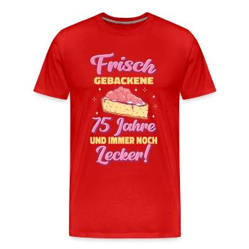 Geschenk 75 Jahre Geburtstagskind - Männer Premium Bio T-Shirt - Rot - Vorne - Damien (186cm)