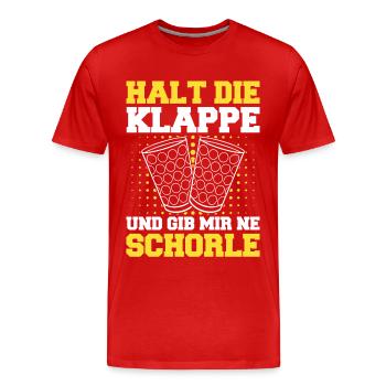Pfalz Pfälzer Rheinland Pfalz Schorle - Männer Premium Bio T-Shirt - Rot - Vorne - Damien (186cm)