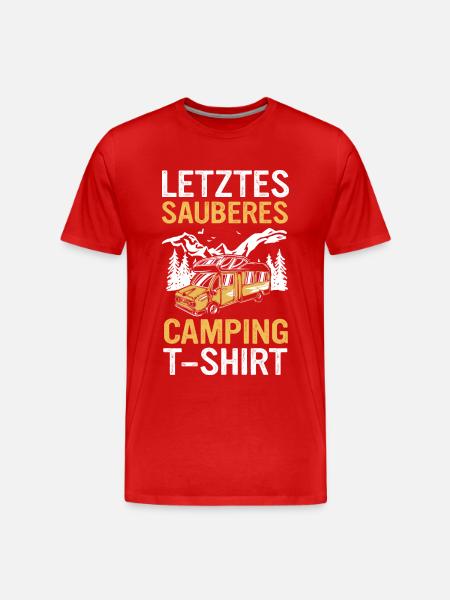 Camping Wohnwagen Camper - Männer Premium Bio T-Shirt - Rot