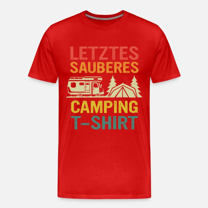 Camping Wohnwagen Camper - Männer Premium Bio T-Shirt - Rot