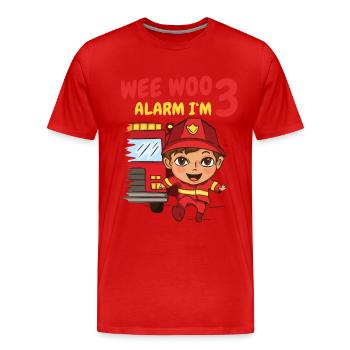 Geschenk 3 Jahre Geburtstagskind - Männer Premium Bio T-Shirt - Rot - Vorne - Damien (186cm)