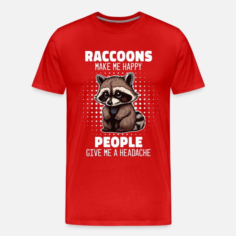 Waschbär - Männer Premium Bio T-Shirt - Rot