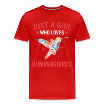 Colibri Colibri Colibri Oiseau Colibri Animal - T-shirt bio Premium Homme - rouge - Devant - Damien (186cm)