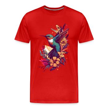 Colibri Colibri Colibri Oiseau Colibri Animal - T-shirt bio Premium Homme - rouge - Devant - Damien (186cm)