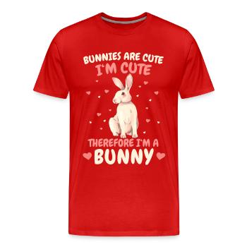 Lapin Lapin Animal Lapin - T-shirt bio Premium Homme - rouge - Devant - Damien (186cm)