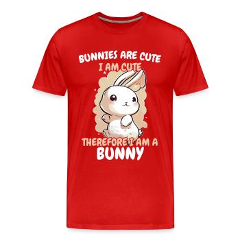 Lapin Lapin Animal Lapin - T-shirt bio Premium Homme - rouge - Devant - Damien (186cm)