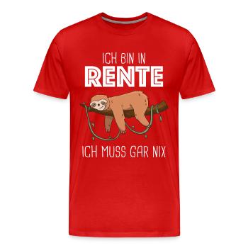 Ruhestand Rentner Rente Pension Renteneintritt - Männer Premium Bio T-Shirt - Rot - Vorne - Damien (186cm)