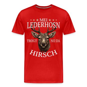 Hirsch Trachtenshirt Geweih Hirsche - Männer Premium Bio T-Shirt - Rot - Vorne - Damien (186cm)