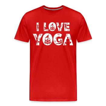 J’aime le yoga Dictons de yoga drôles Yoga - T-shirt bio Premium Homme - rouge - Devant - Damien (186cm)