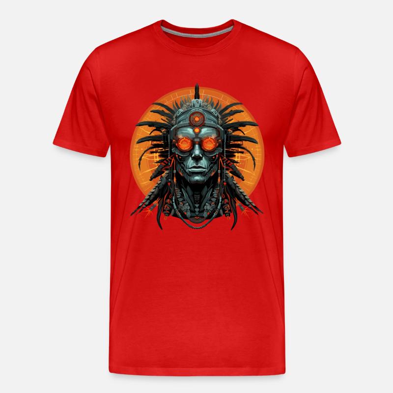 Digital Nomads - Männer Premium Bio T-Shirt - Rot