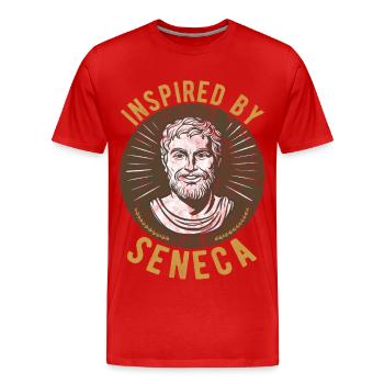 Sénèque Stoïciens Philosophe Stoïcisme Philosophie - T-shirt bio Premium Homme - rouge - Devant - Damien (186cm)