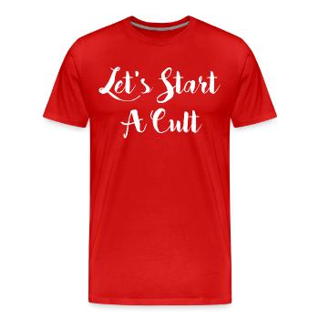 Let´s start a cult graphic - Men's Premium Organic T-Shirt - red - Front - Damien (186cm)