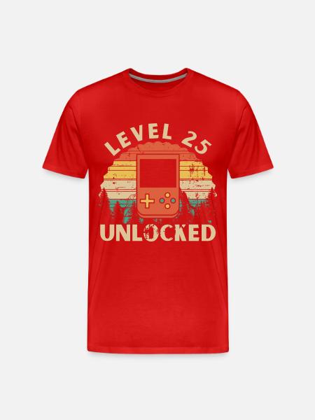 Level 25 Unlocked - T-shirt bio Premium Homme - rouge