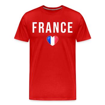 Drapeau France français - T-shirt bio Premium Homme - rouge - Devant - Damien (186cm)