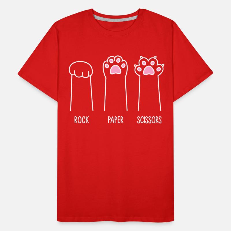Ciseaux à papier roche - Pattes de chat T-shirt bio Premium Homme
