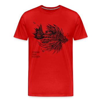 Vom Kölner Studio - Roar wie ein Löwe (Fisch) - Männer Premium Bio T-Shirt - Rot - Vorne - Damien (186cm)