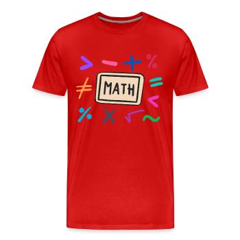 Mathe Symbole für Schüler und Eltern - Männer Premium Bio T-Shirt - Rot - Vorne - Damien (186cm)